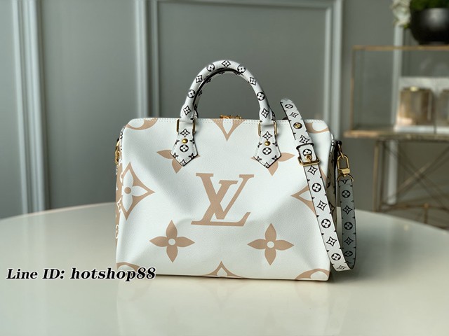 路易威登LV女包 M44572 SPEEDY BANDOULIèRE30手袋 2019夏季款趣味印花 LV新款女士手提包 xxlv1654